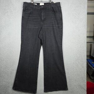 Universal Thread Jeans Women 17R Dark Wash Black Wide-Leg High-Rise Flare NEW